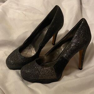 ANTONIO MELANI Black Glitter Heels